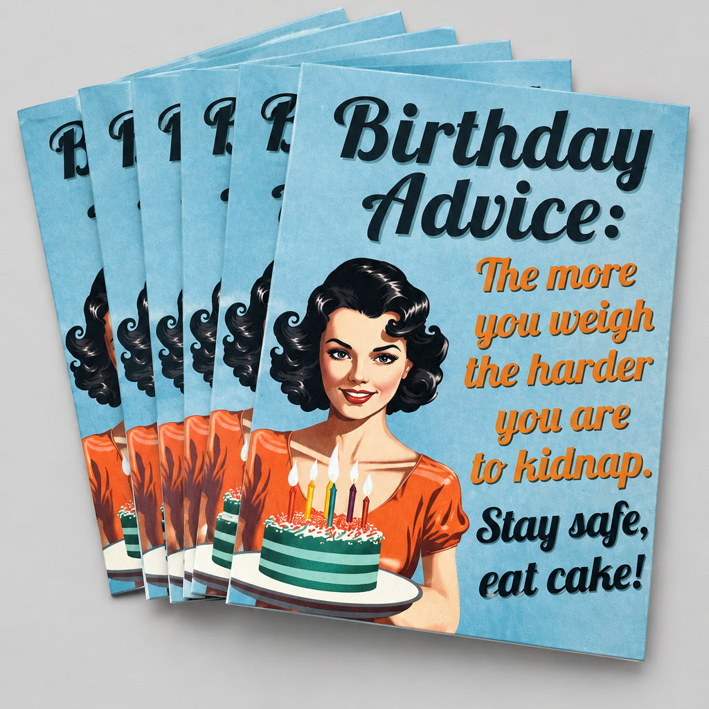 Pack of six The more you weigh greeting cards against a light grey background