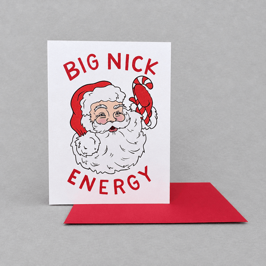 Big Nick Energy Holiday Card photo 2 on the lighter grey backdrop