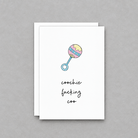Coochie Coo Baby Card photo 1 on the lighter grey backdrop