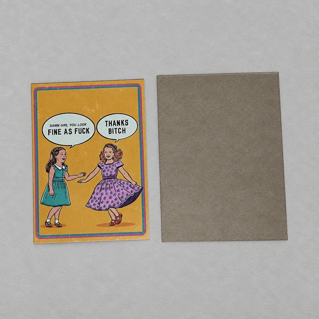 Damn Girl Greeting Card photo 4 on the lighter grey backdrop