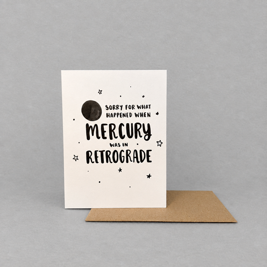 Mercury Retrograde Card photo 2 on the lighter grey backdrop