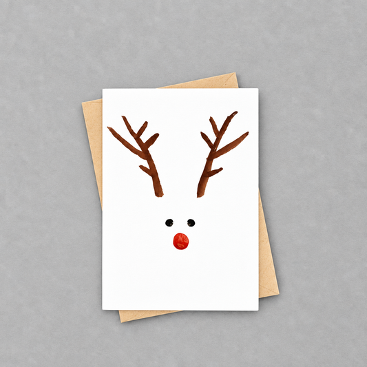 Minimalist Reindeer Holiday Card photo 4 on the lighter grey backdrop