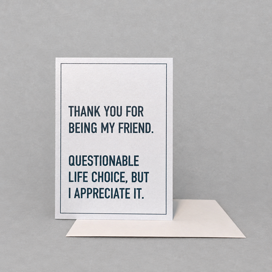 Thanks For Being My Friend Card photo 2 on the lighter grey backdrop