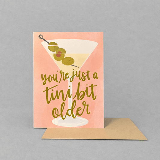 Tini Bit Older Birthday Card photo 3 on the lighter grey backdrop