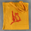 Cat Plays Violin Canvas Tote: Yellow