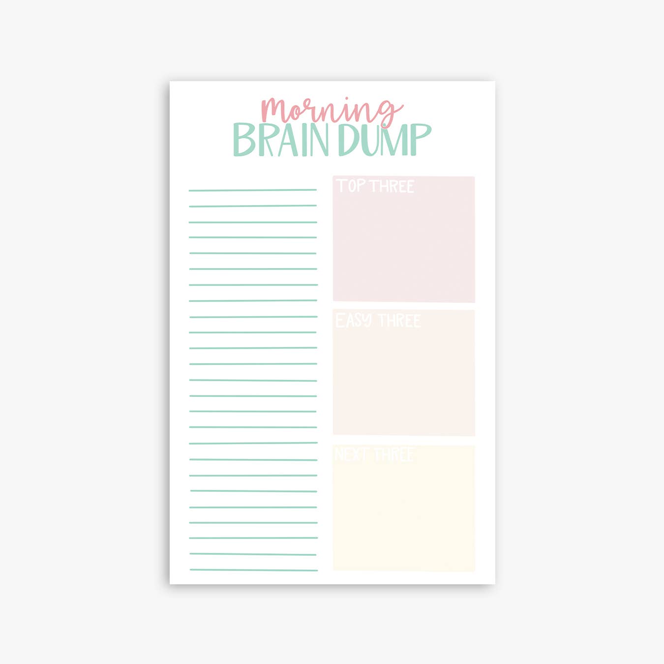 Morning Brain Dump Notepad