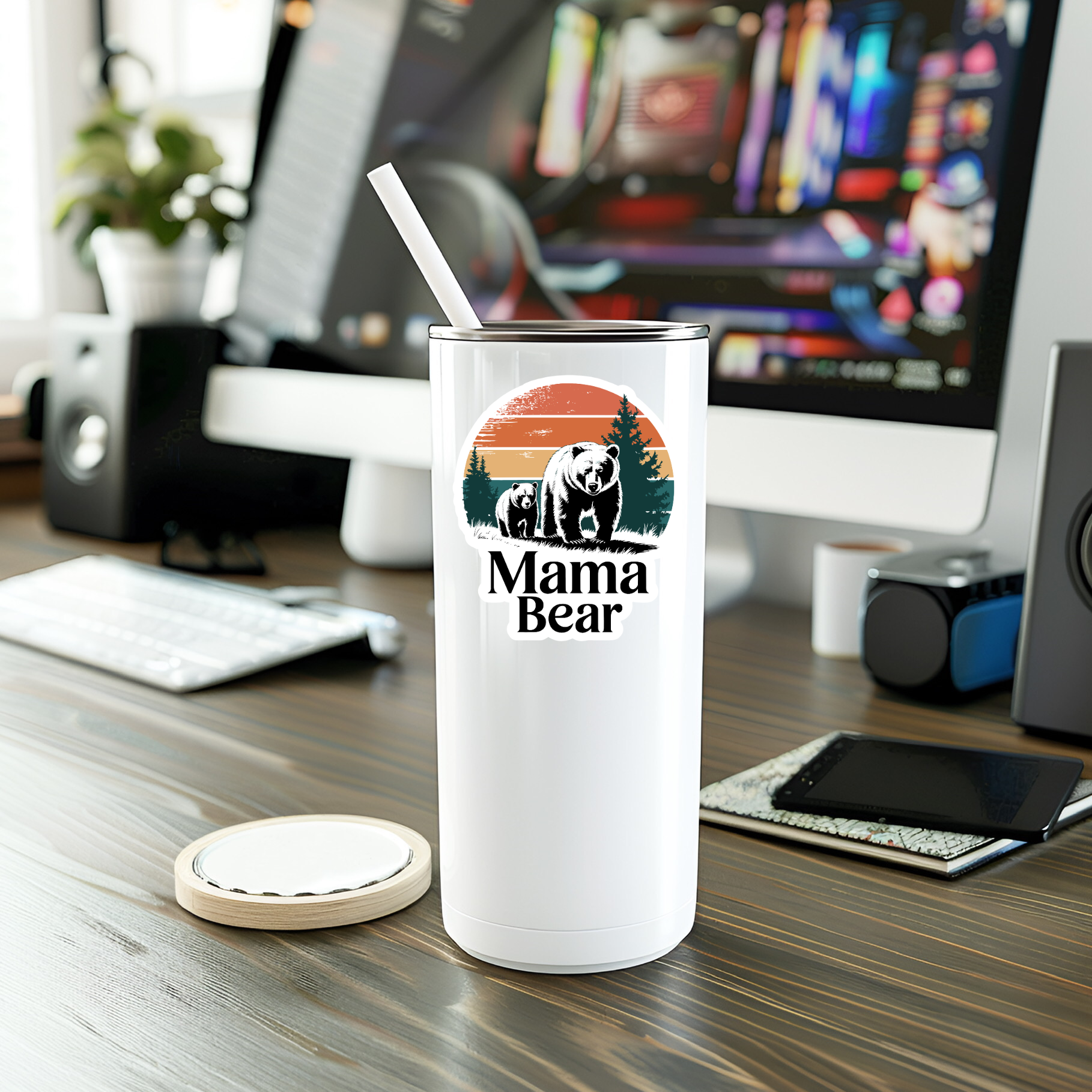Beautiful Mama Bear Vinyl Sticker