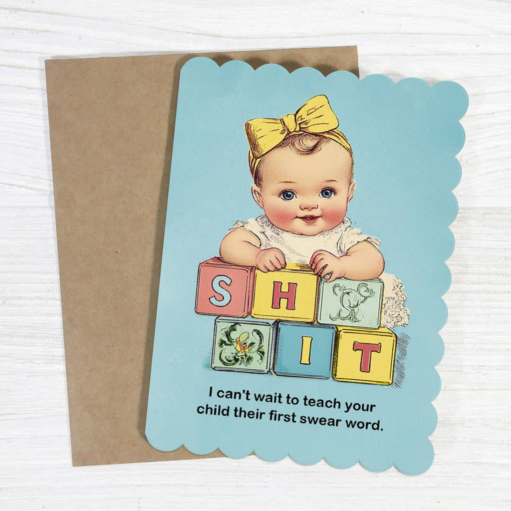 First Swear Word - Baby Shower Card