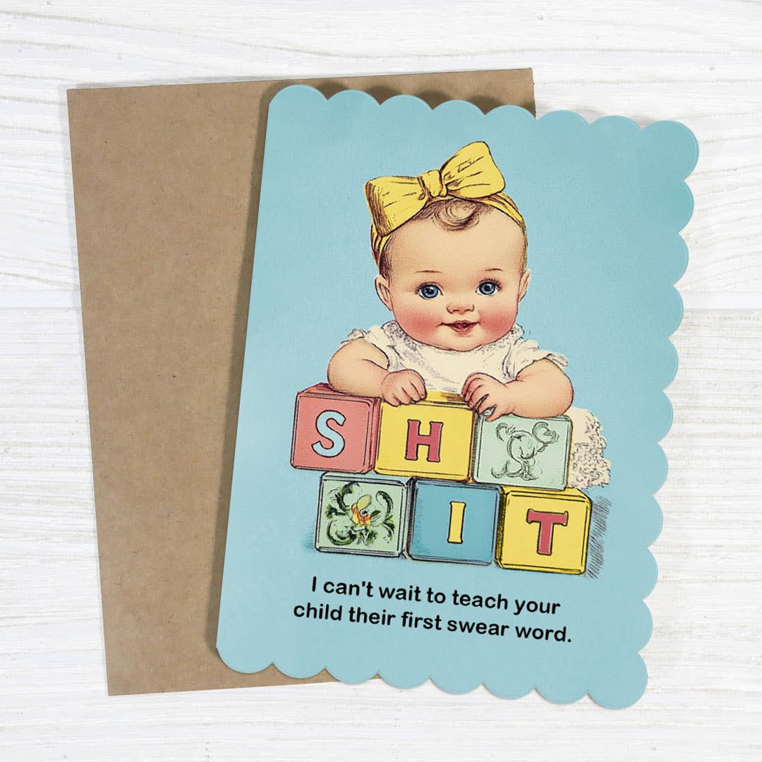 First Swear Word - Baby Shower Card