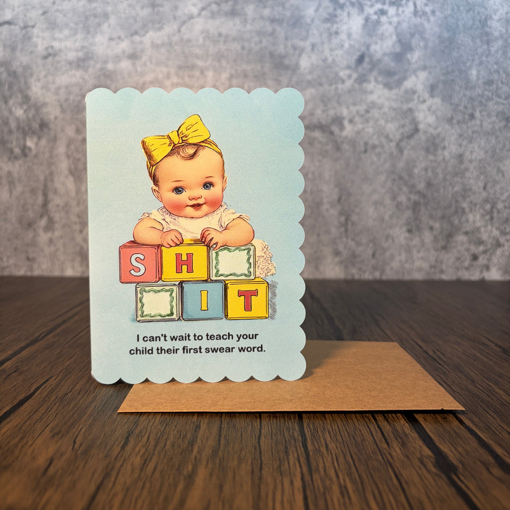 First Swear Word - Baby Shower Card