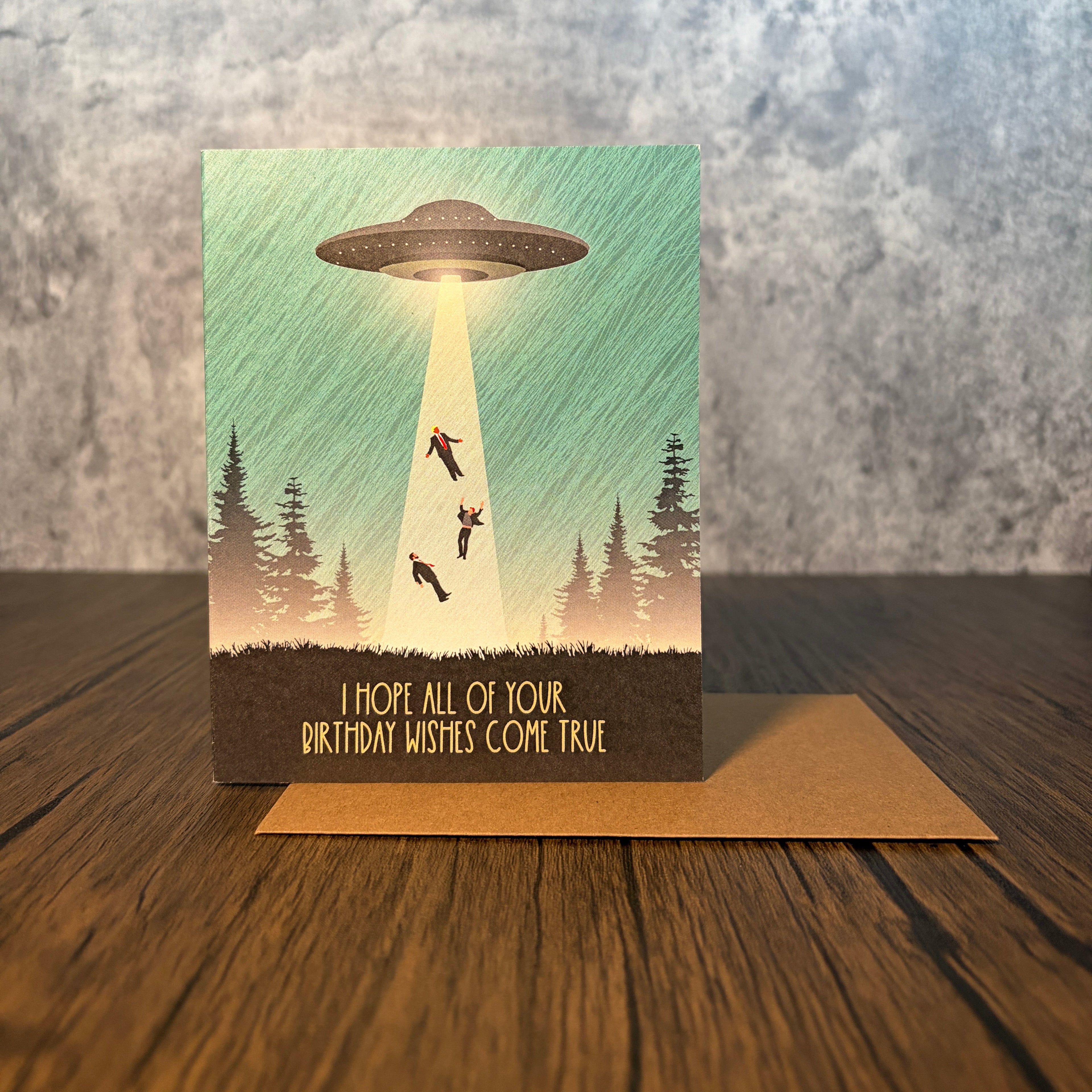 UFO Birthday Wishes Card