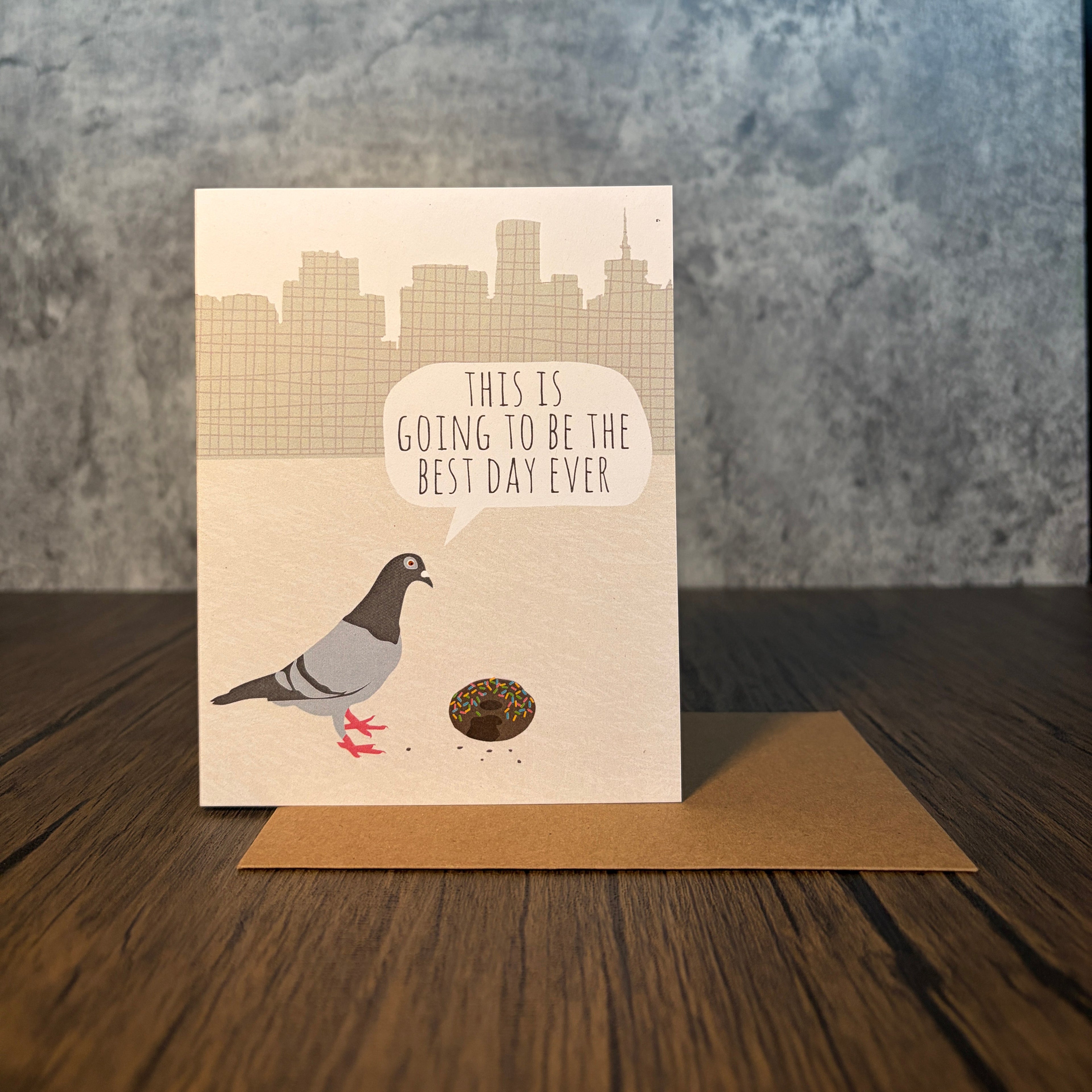 Pigeon Donut Birthday Card