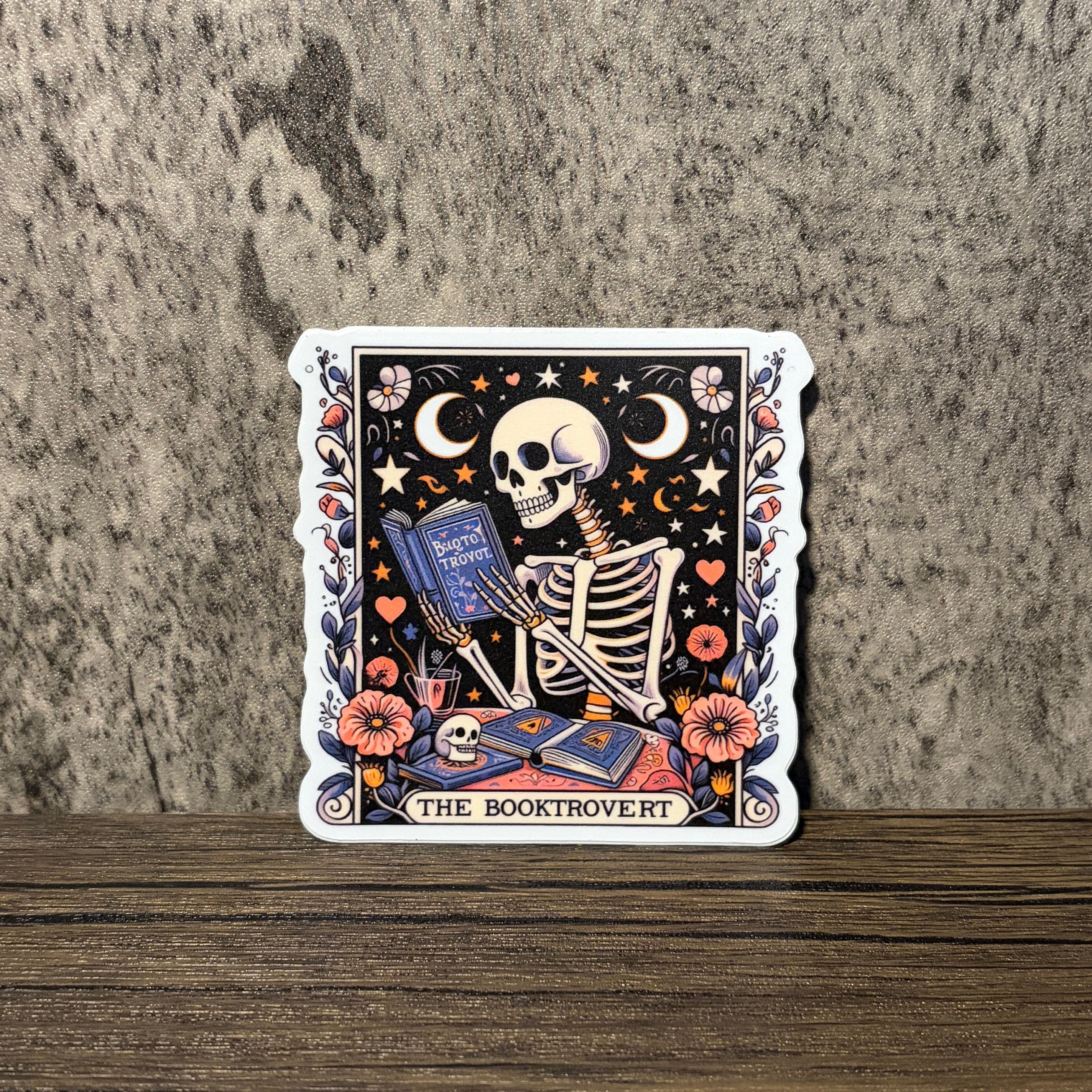 Booktrovert Skeleton Vinyl Sticker