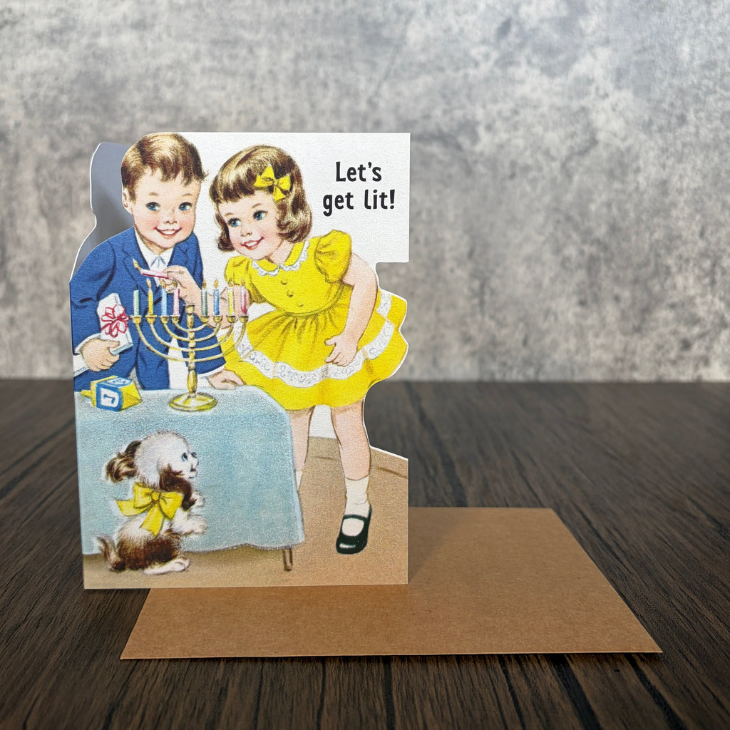 Let's Get Lit Hanukkah Greeting Card