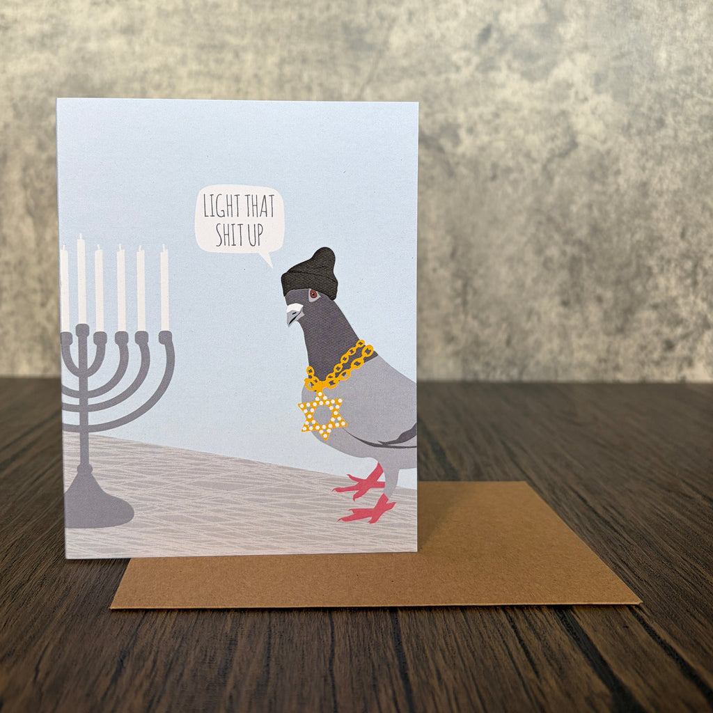 Light That Up Hanukkah Card