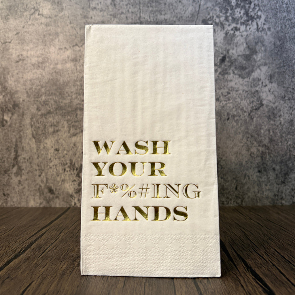 Wash Your F*%#ING Hands Paper Guest Towels, Pack of 20: Gold