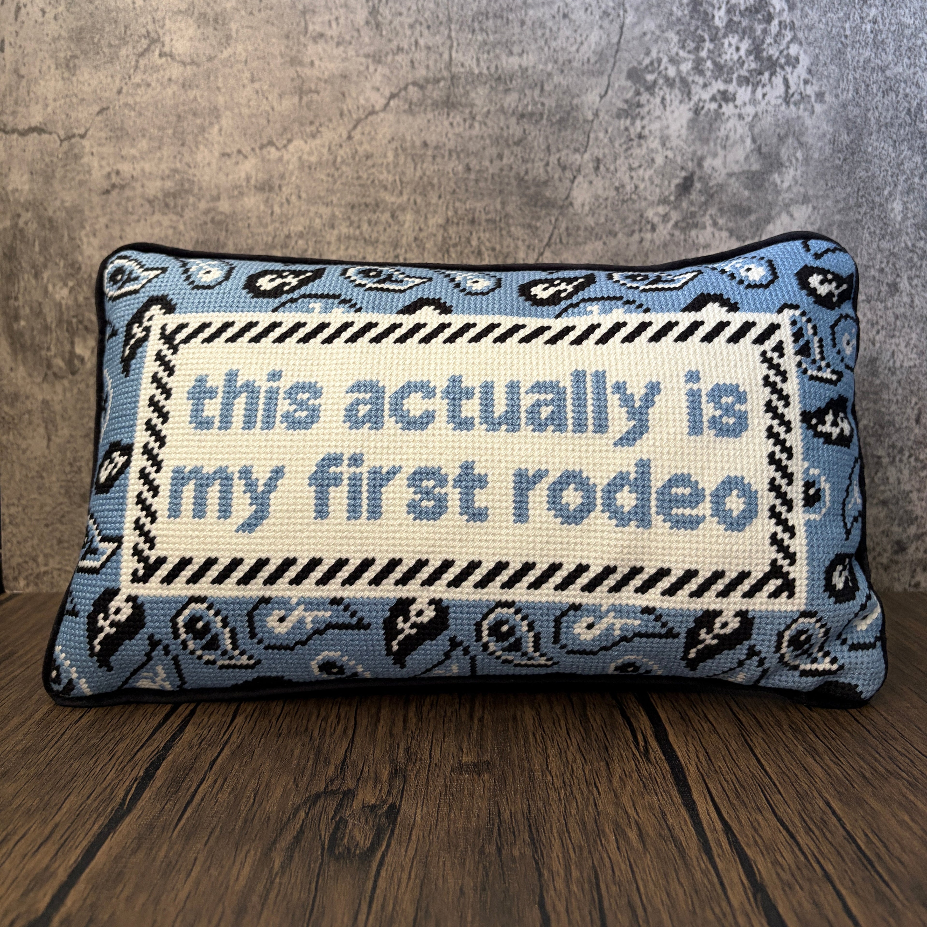 First Rodeo Needlepoint Pillow