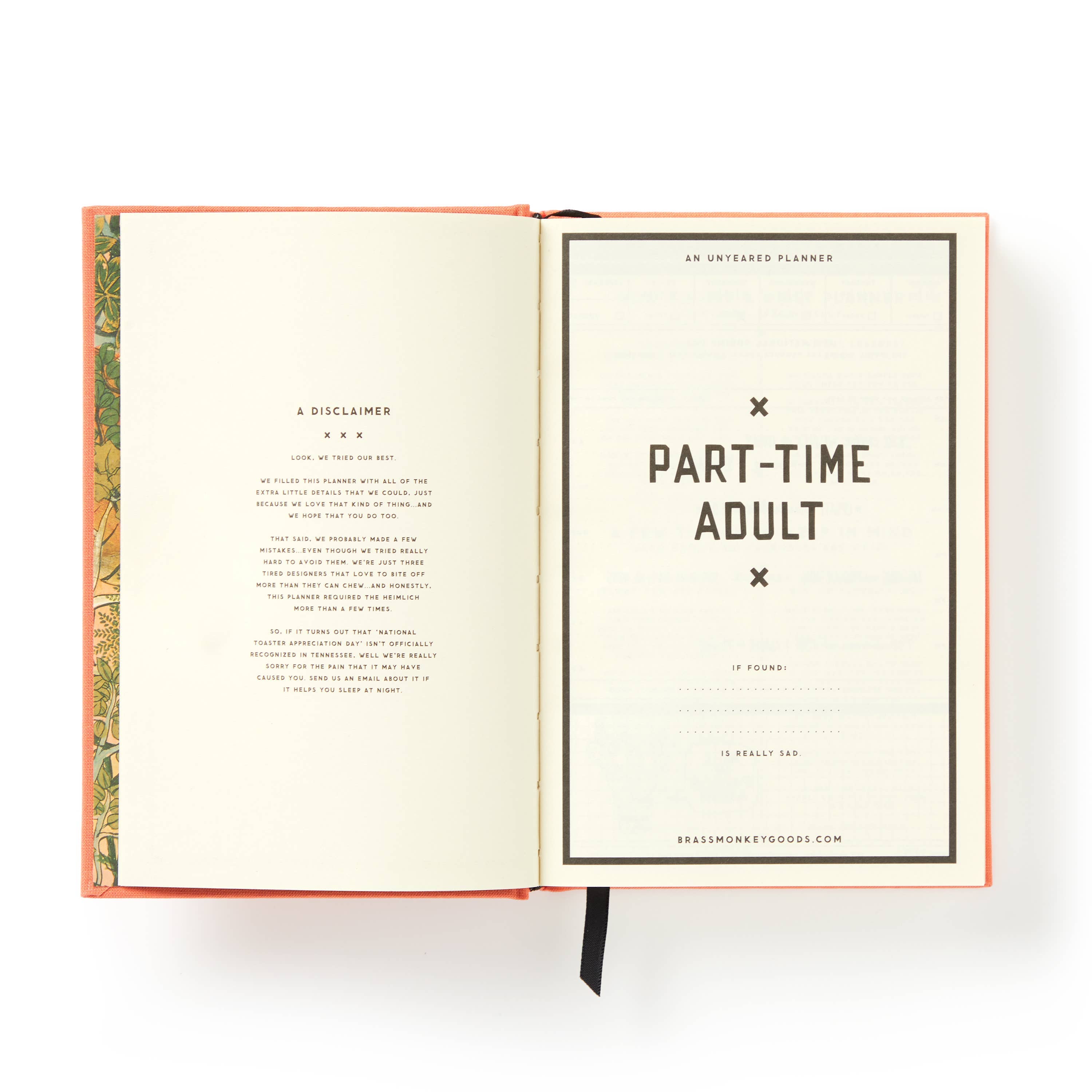 Brass Monkey Part-Time Adult Undated Daily Planner