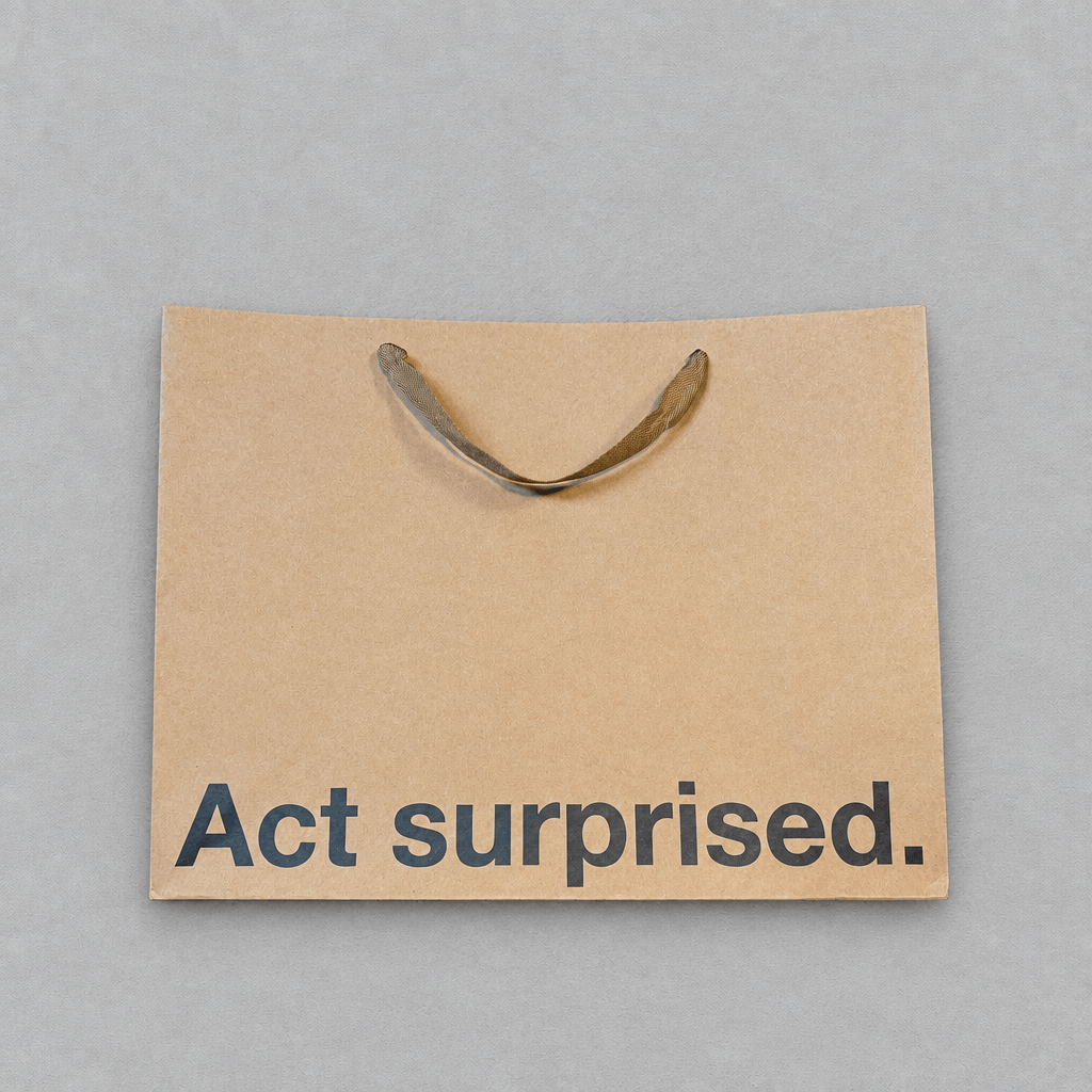 Act Surprised Large Gift Bag photo 1 on the lighter grey backdrop