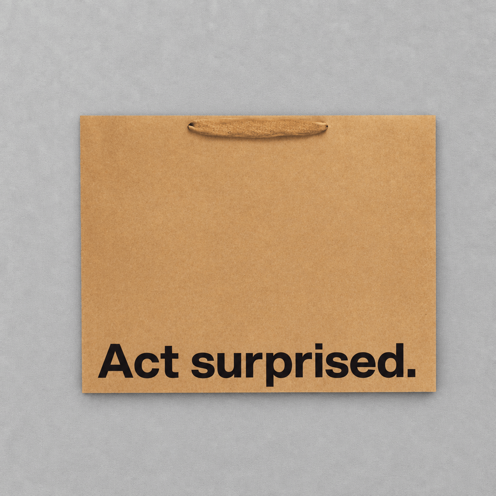 Act Surprised Large Gift Bag photo 2 on the lighter grey backdrop