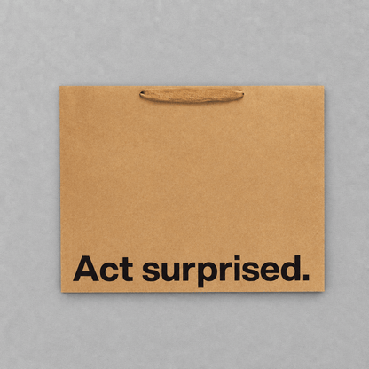 Act Surprised Large Gift Bag photo 2 on the lighter grey backdrop