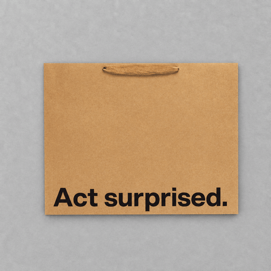 Act Surprised Large Gift Bag photo 2 on the lighter grey backdrop