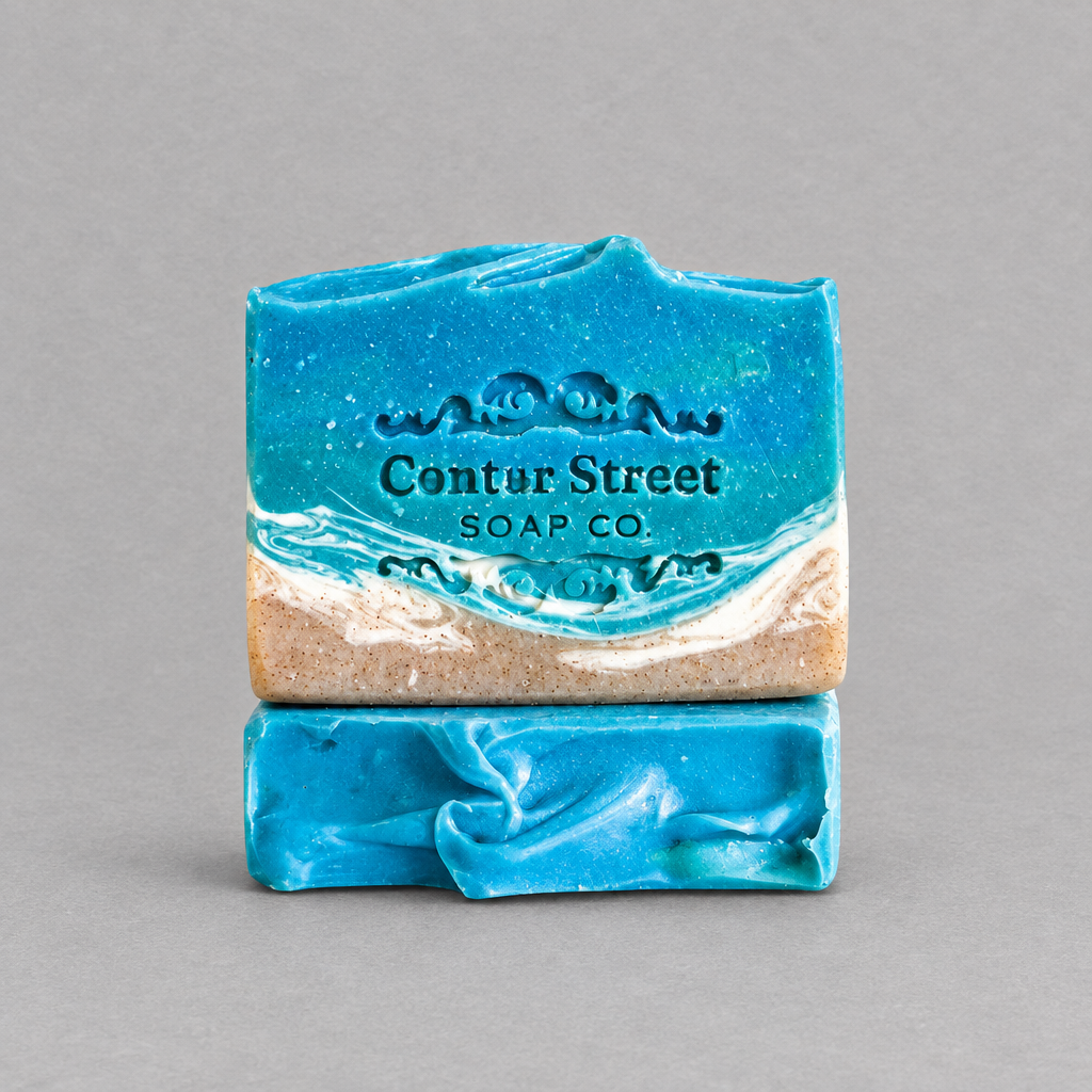 Beach Haven Handmade Bar Soap on a light grey background