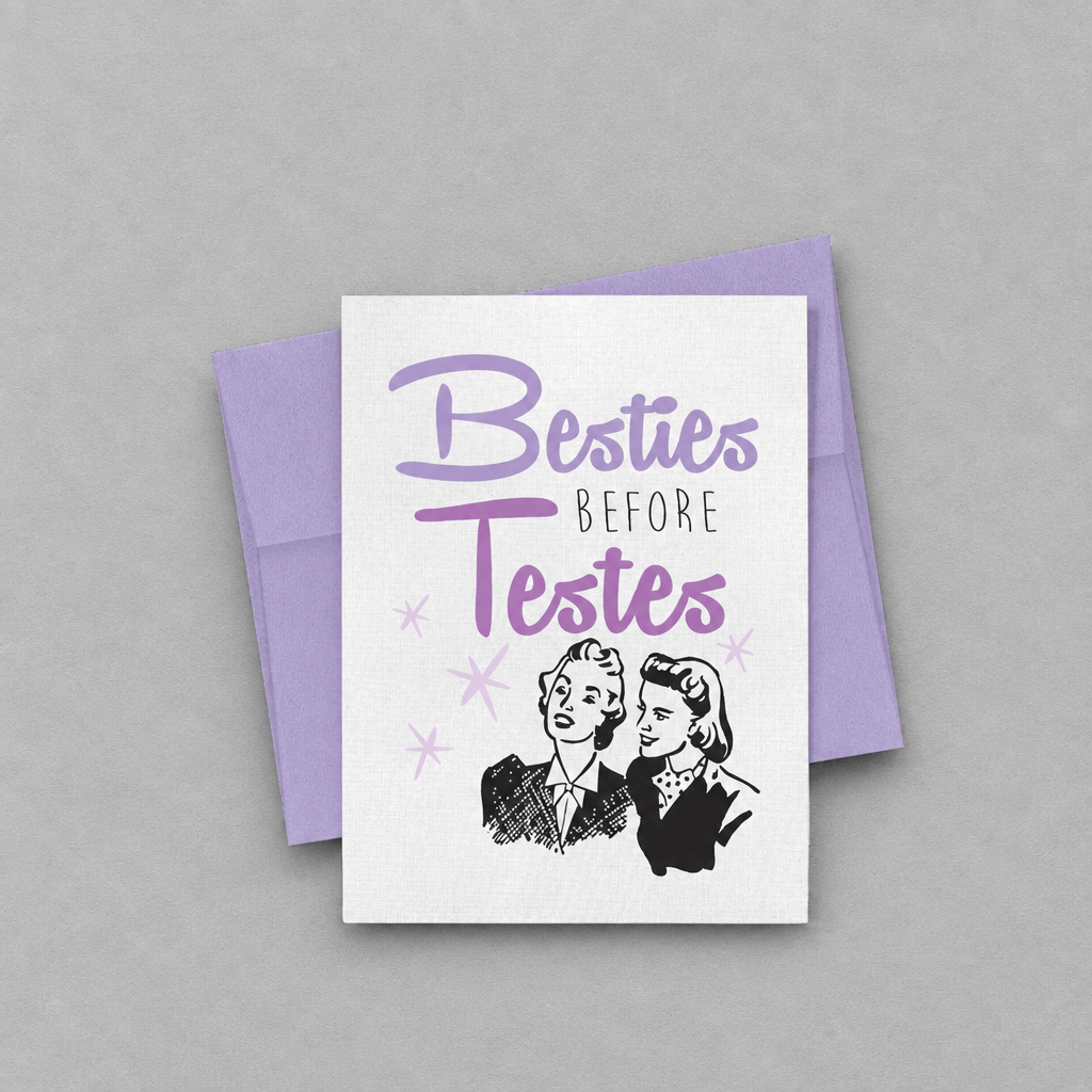 Besties Before Testes Card photo 1 on the lighter grey backdrop