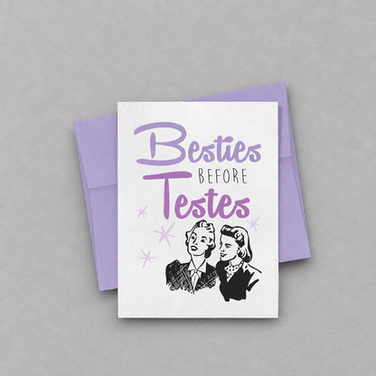 Besties Before Testes Card photo 1 on the lighter grey backdrop