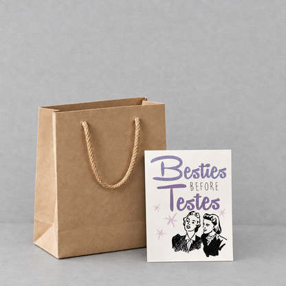 Besties Before Testes Card photo 3 on the lighter grey backdrop
