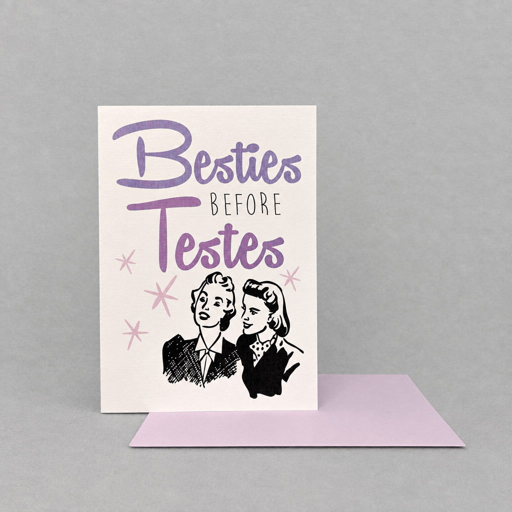 Besties Before Testes Card photo 4 on the lighter grey backdrop