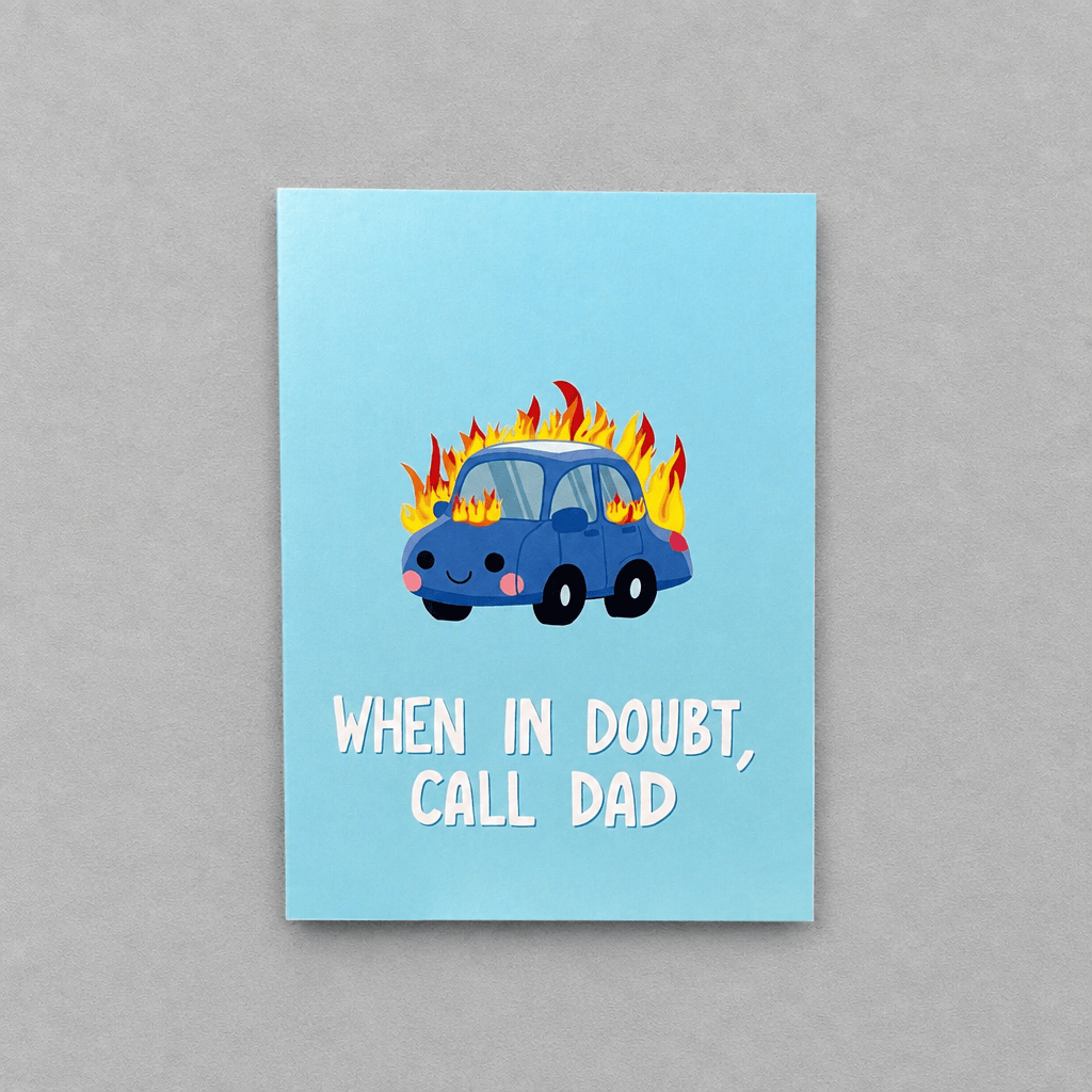 Call Dad Father's Day Card photo 1 on the lighter grey backdrop