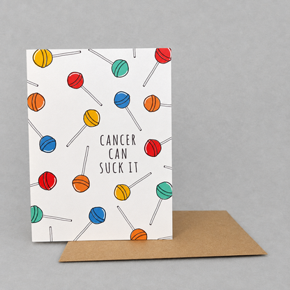 Cancer Can Suck It Get Well Cancer Card photo 2 on the lighter grey backdrop