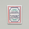 Card flat lay on muted light grey background