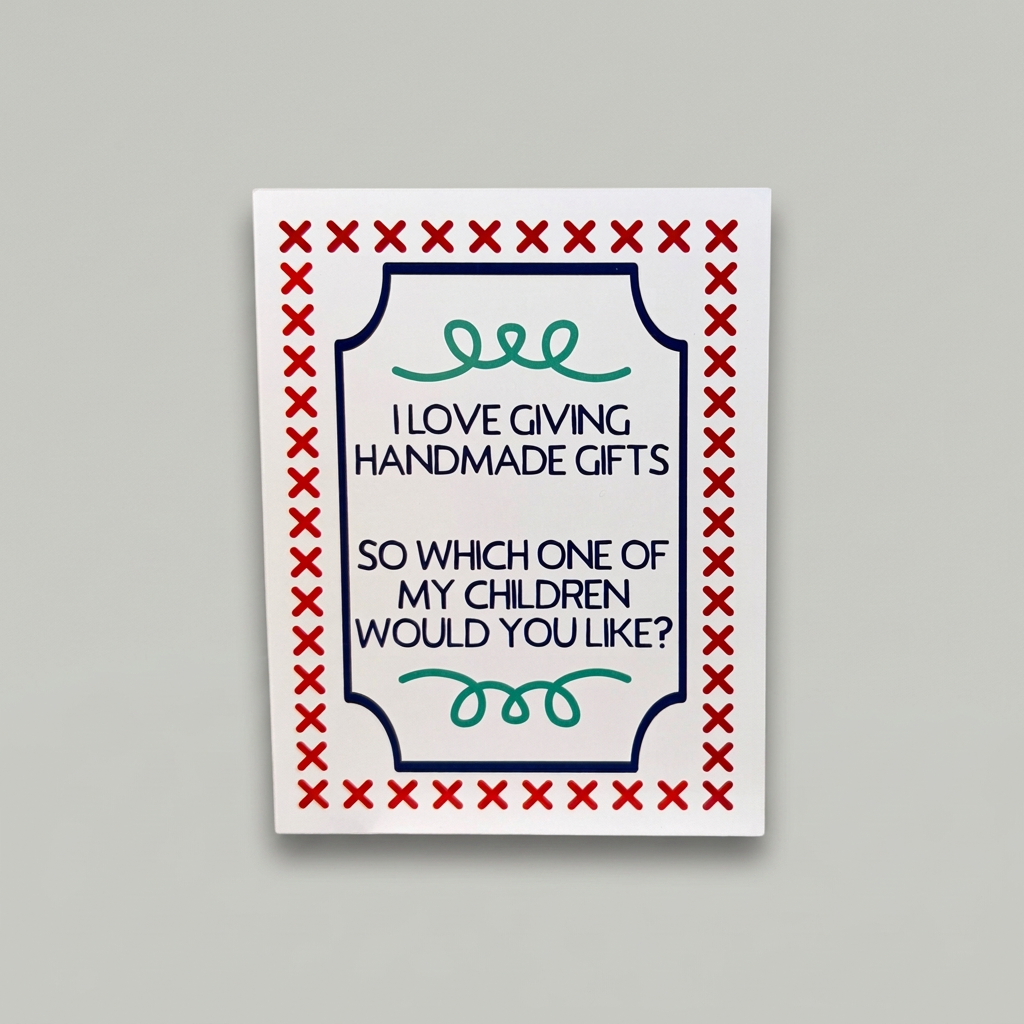 Card flat lay on muted light grey background