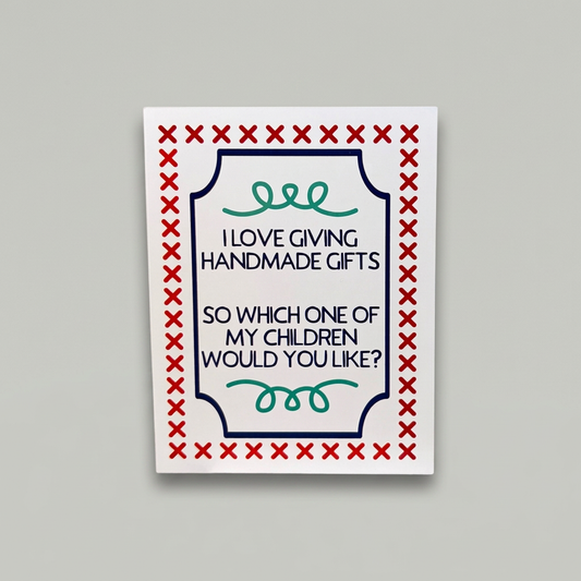 Card flat lay on muted light grey background