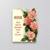 Card front on muted light-grey background