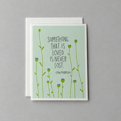 Card front on muted light grey