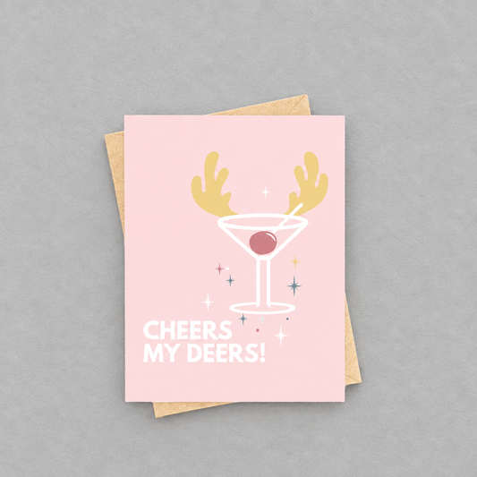 Cheers My Deers Holiday Card photo 1 on the lighter grey backdrop