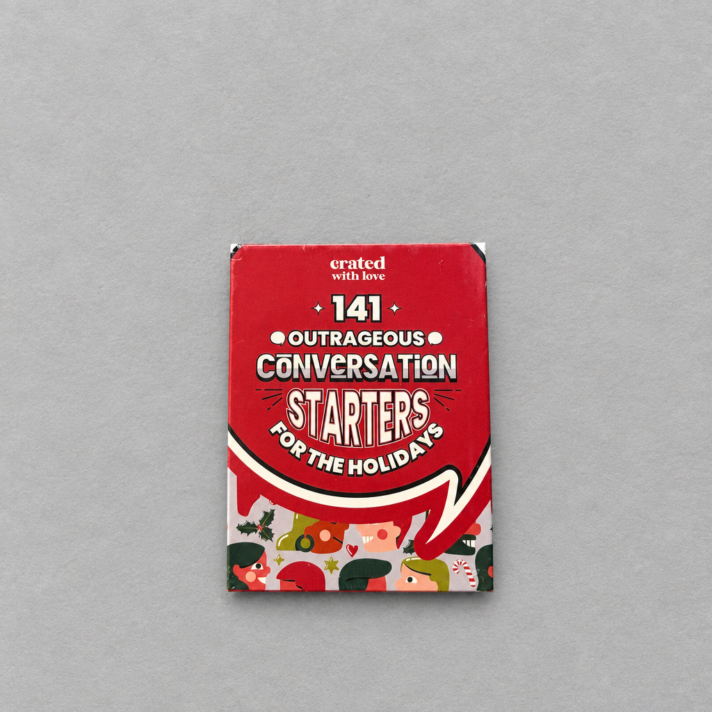 141 Outrageous Conversation Starters for the Holidays, alternate view showing design details