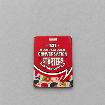 141 Outrageous Conversation Starters for the Holidays, alternate view showing design details