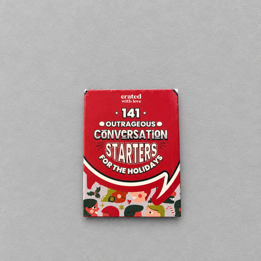 141 Outrageous Conversation Starters for the Holidays, alternate view showing design details