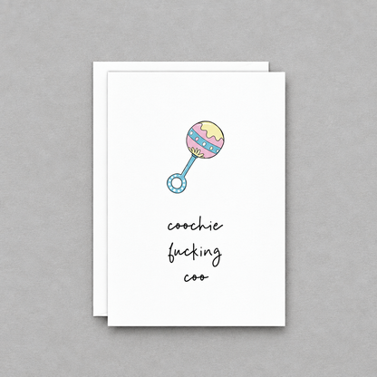 Coochie Coo Baby Card photo 1 on the lighter grey backdrop