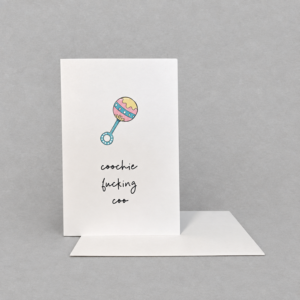 Coochie Coo Baby Card photo 2 on the lighter grey backdrop, retry