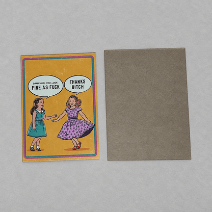 Damn Girl Greeting Card photo 4 on the lighter grey backdrop