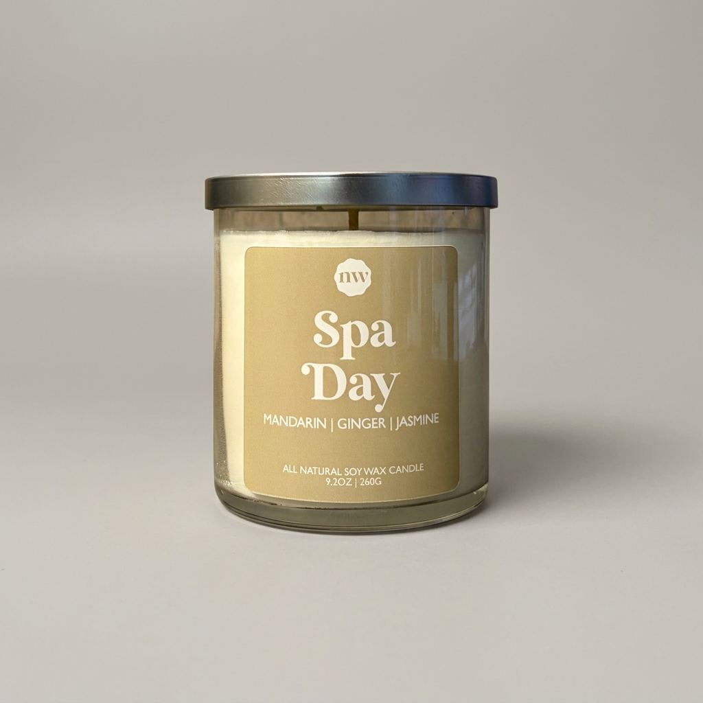 First candle photo on a muted light grey background