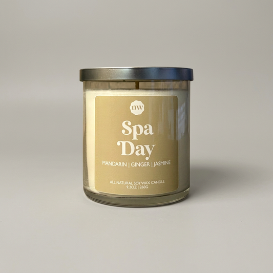 First candle photo on a muted light grey background