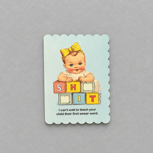 First Swear Word Baby Card photo 2 on the lighter grey backdrop