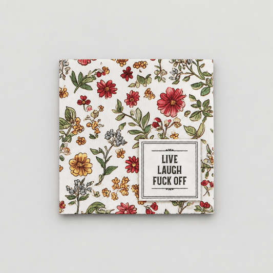Folded napkin on light grey