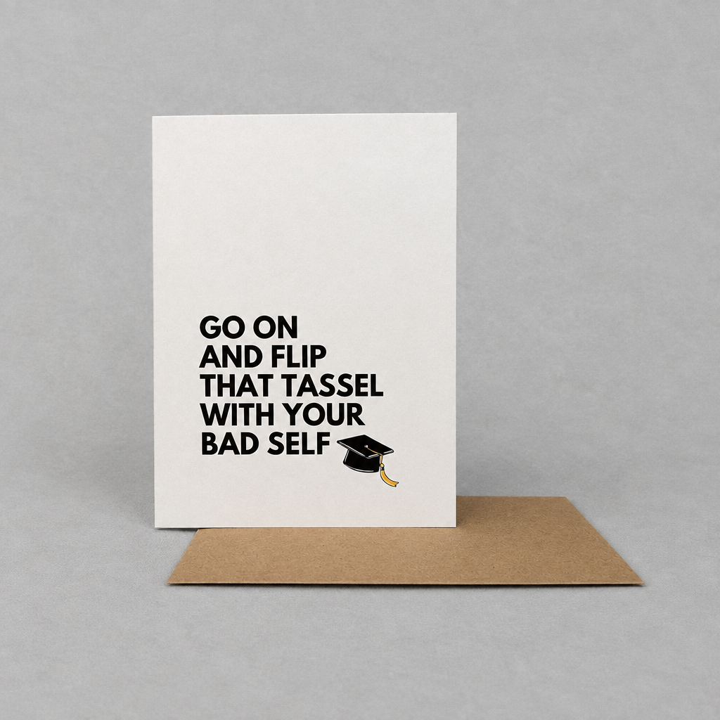 Go on and Flip That Tassel photo 4 on the lighter grey backdrop